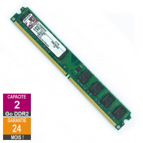 Barrette Mémoire 2Go RAM DDR2 Kingston KVR667D2N5/2G LP DIMM PC2-5300U 2Rx8