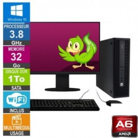 HP 705 G3 SFF A6-8570 3.80GHz 32Go/1To Wifi W10 + Ecran 19