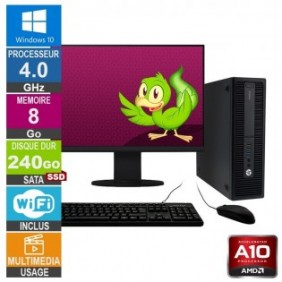 HP 705 G2 SFF A10-8750B 4GHz 8Go/240Go SSD Wifi W10 + Ecran 20