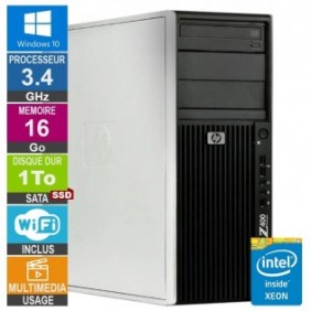 HP Z400 W3565 3.46GHz 16Go/1To SSD Quadro 600 Wifi W10