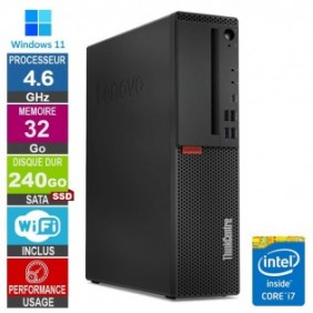 Lenovo M720s i7-8700 4.60GHz 32Go/240Go SSD Wifi W11