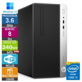 HP ProDesk 400 G5 MT i3-8100 3.60GHz 8Go/240Go SSD Wifi W11