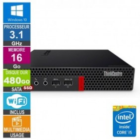 Lenovo M910x Tiny i5-6500T 3.10GHz 16Go/480Go SSD Wifi W10