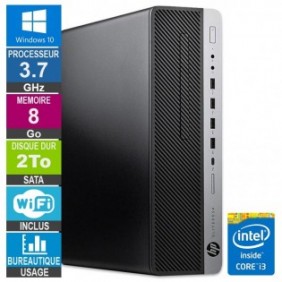 HP 800 G3 SFF i3-6100 3.70GHz 8Go/2To Wifi W10