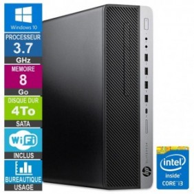 HP 800 G3 SFF i3-6100 3.70GHz 8Go/4To Wifi W10