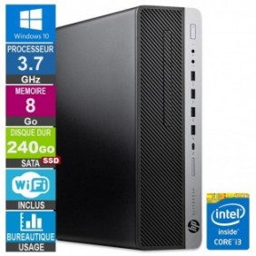 HP 800 G3 SFF i3-6100 3.70GHz 8Go/240Go SSD Wifi W10