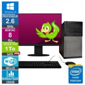 Dell 7010 MT G620 2.60GHz 8Go/1To SSD Wifi W10 + Ecran 20