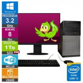 Dell 7010 MT i5-3330 3.20GHz 8Go/1To SSD Wifi W10 + Ecran 20