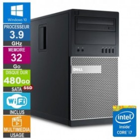 Dell 7010 MT i7-3770 3.90GHz 32Go/480Go SSD Wifi W10