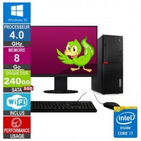 Lenovo M710T i7-6700 4GHz 8Go/240Go SSD Wifi W10 + Ecran 20