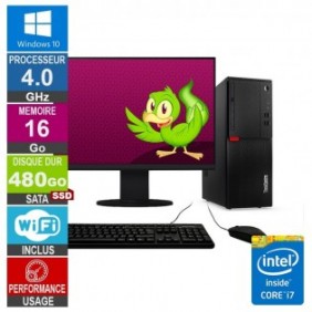 Lenovo M710T i7-6700 4GHz 16Go/480Go SSD Wifi W10 + Ecran 20