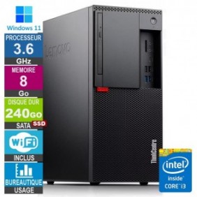 Lenovo M920t i3-8100 3.60GHz 8Go/240Go SSD Wifi W11