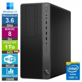 HP Z1 TWR G5 i3-8100 3.60GHz 8Go/1To SSD Wifi W11