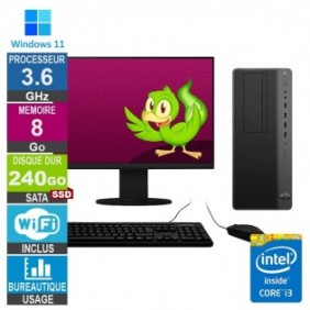 HP Z1 TWR G5 i3-8100 3.60GHz 8Go/240Go SSD Wifi W11 + Ecran 19