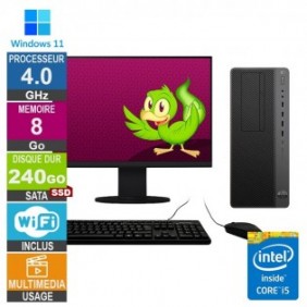 HP Z1 TWR G5 i5-8400 4GHz 8Go/240Go SSD Wifi W11 + Ecran 19