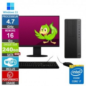 HP Z1 TWR G5 i7-9700 4.70GHz 16Go/240Go SSD Wifi W11 + Ecran 19