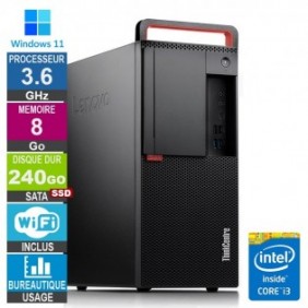 Lenovo M920t i3-8100 3.60GHz 8Go/240Go SSD Wifi W11