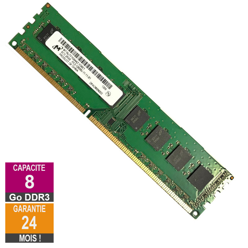 RAM Memory 8GB RAM DDR3 Micron MT16JTF1G64AZ-1G6E1 DIMM PC3-12800U