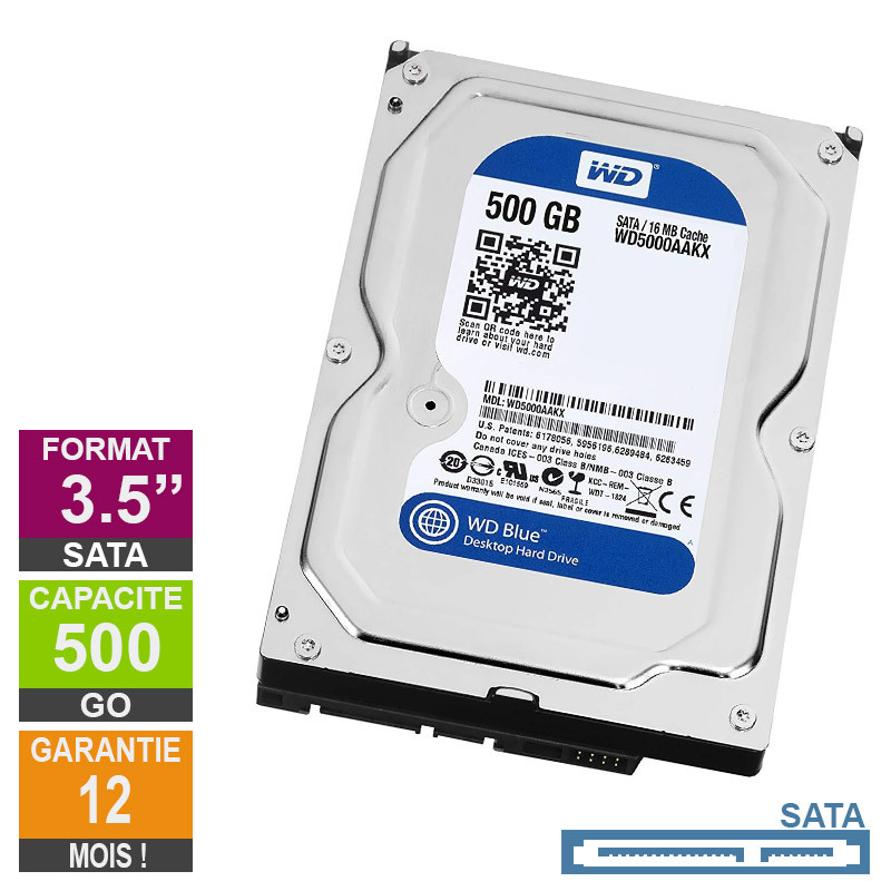 WD Blue 3.5 Disque dur interne 320 Go 7200 RPM 16 Mo SATA 6Gb/s  (WD3200AAKX - bulk) : : Informatique