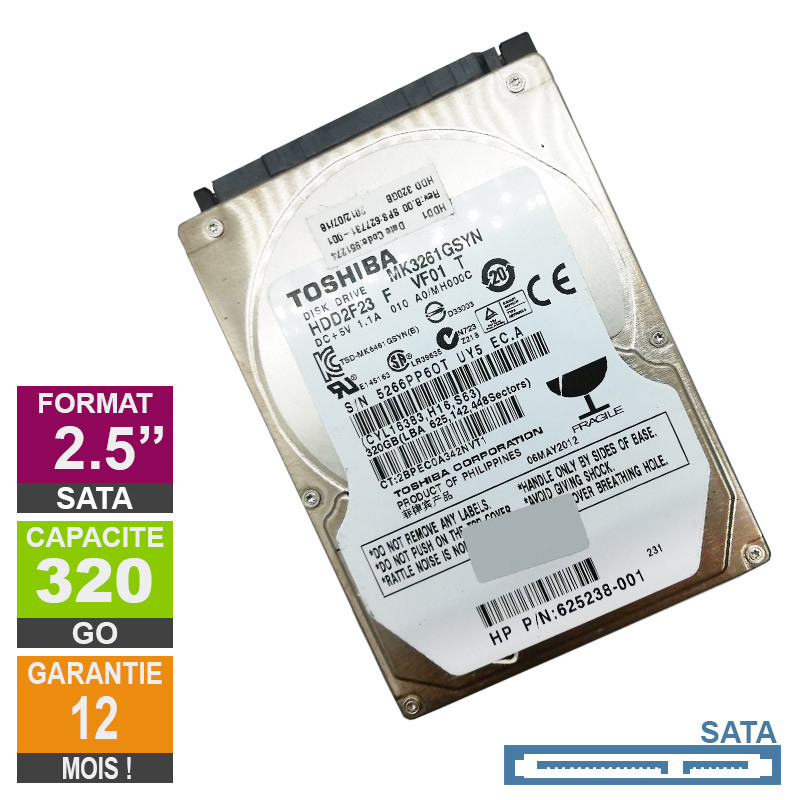 Toshiba 320GB 2.5'' 2.5 320 Go SATA - Disques durs (2.5, 320 Go